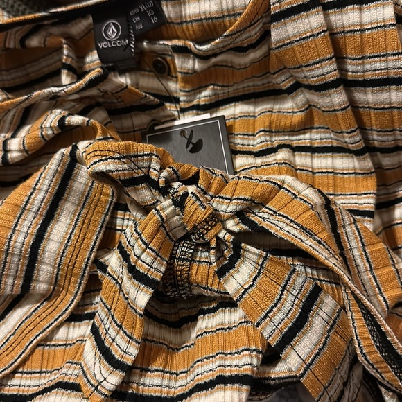 NWT! VOLCOM Stone Stripe Womens Crop Cami Yellow Combo Stone Stripe Medium XL - Picture 8 of 12